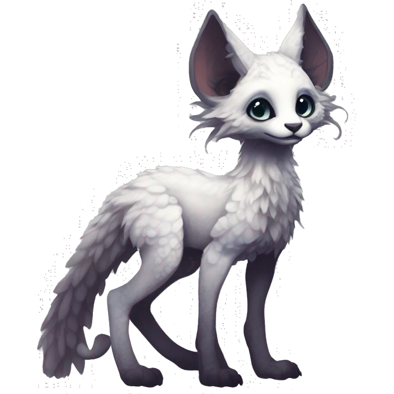  Cute Edgy Realistic Rare Fantasy eldritch Slim Vernid-Trico-Melprin-species by LiLaiRa, by Falvie, full body emoji