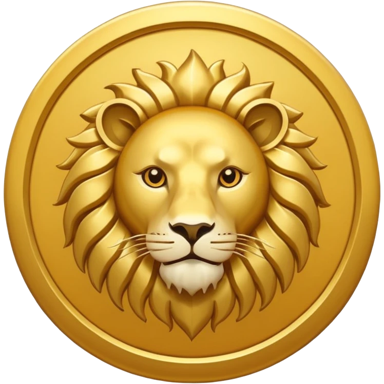 Iranian Lion and Sun symbol, minimalist emoji style, flat design, clean lines, gold lion and sun on transparent background, simple icon, no text, no flag stripes emoji