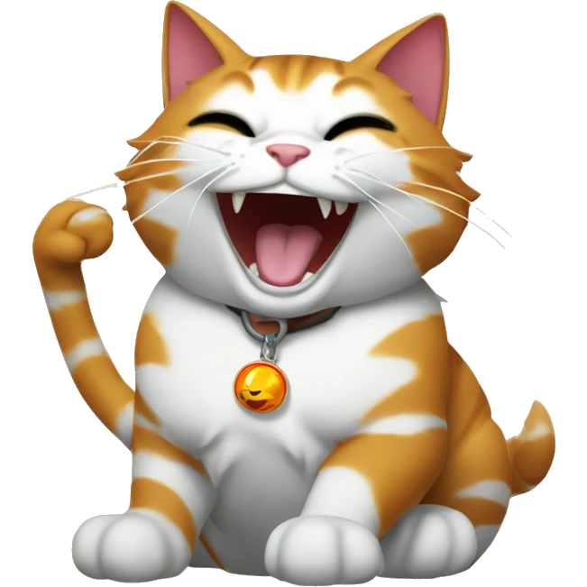 Laughing cat with dragonballz emoji
