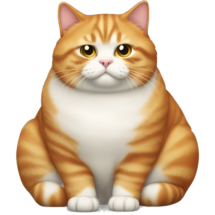 realistic fat ginger cat with white face emoji
