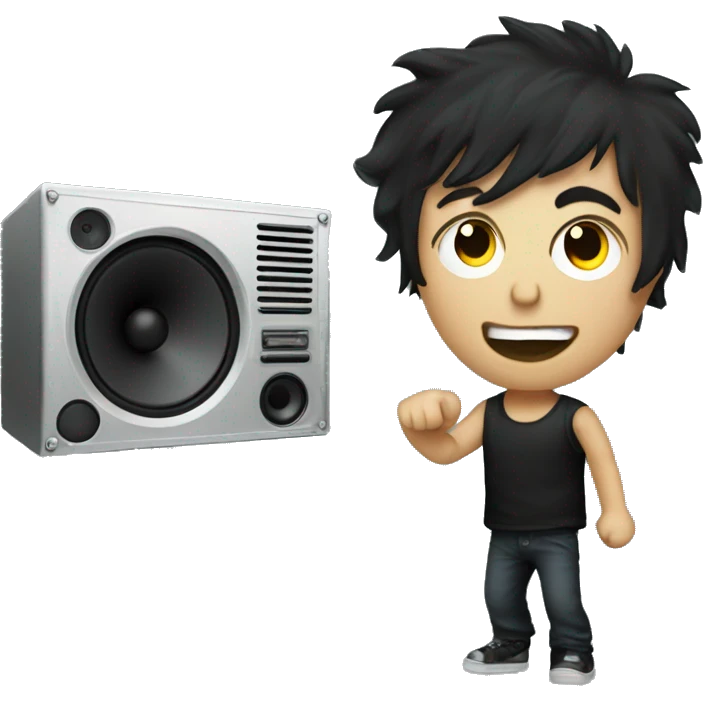Billy Joe Armstrong holds loud speaker emoji
