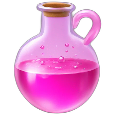 pink magic potion in beker emoji