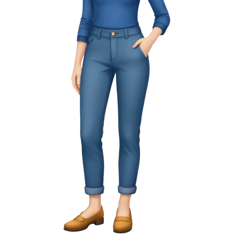 Naked women’s head looking at her pants emoji