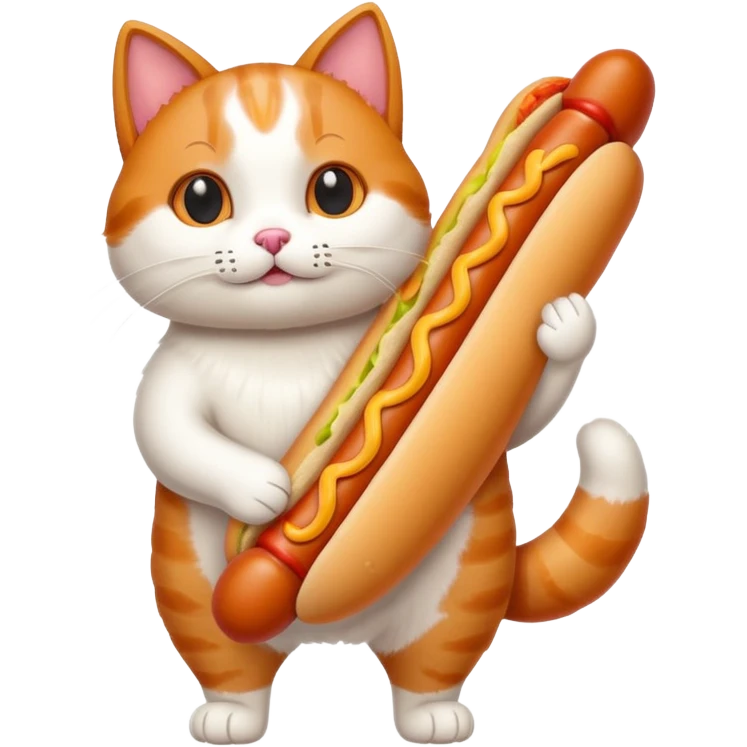 Cat with hotdog body emoji