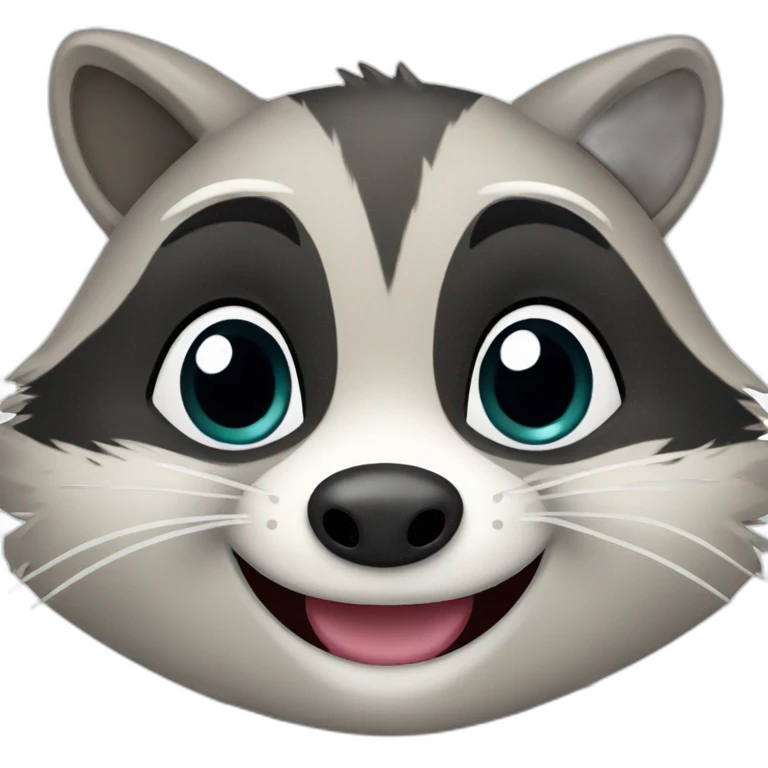 a cheerful raccoon emoji