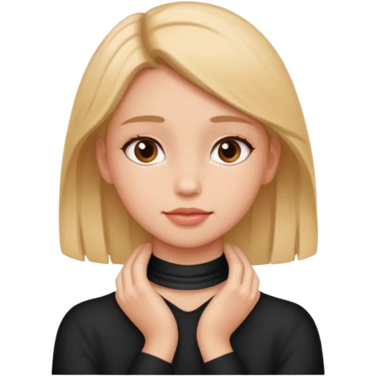 Girl with hands on neck emoji