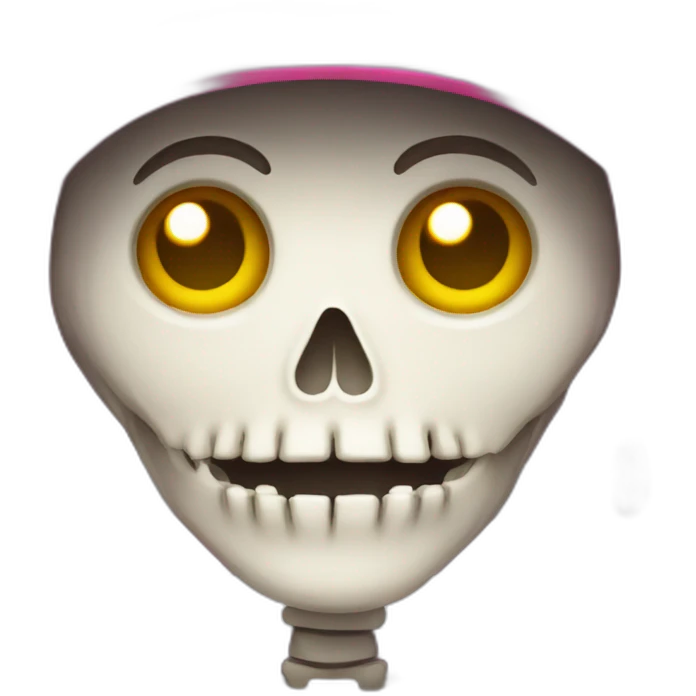 Skeleton wearing pink bucket hat upper body portrait emoji