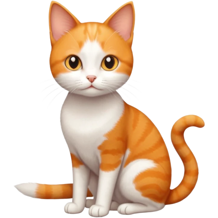 tiny skinny ginger and white cat emoji
