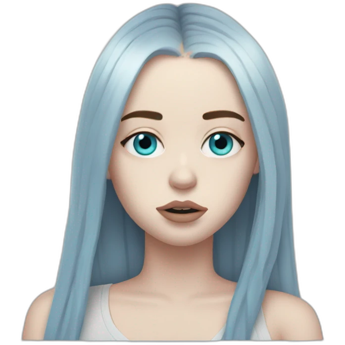 billie eilish with blues eyes emoji