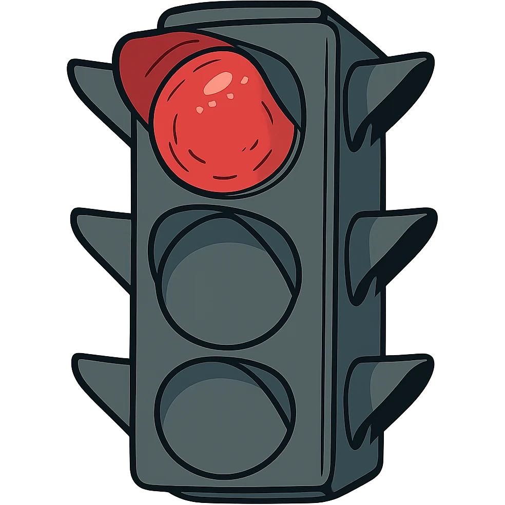 flat toon style red traffic light emoji