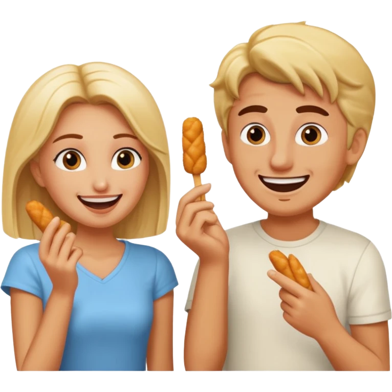 Aurore and Enzo are arguing about mozzarella sticks emoji