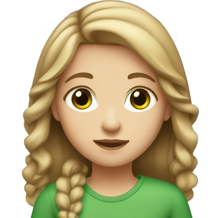girl with light brown hair and green eyes emoji