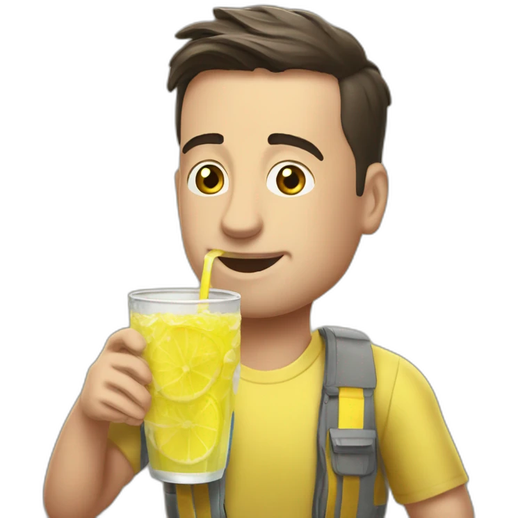 Lewandowski drinking lemonade  emoji