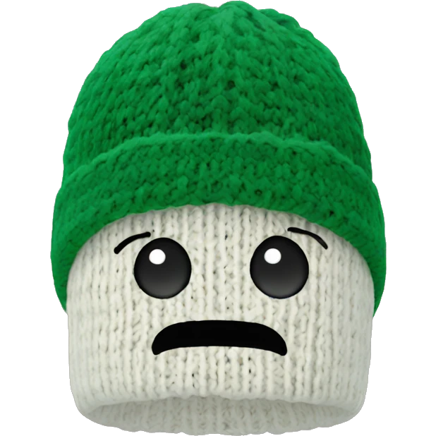 Green knitted winter beanie on its own emoji