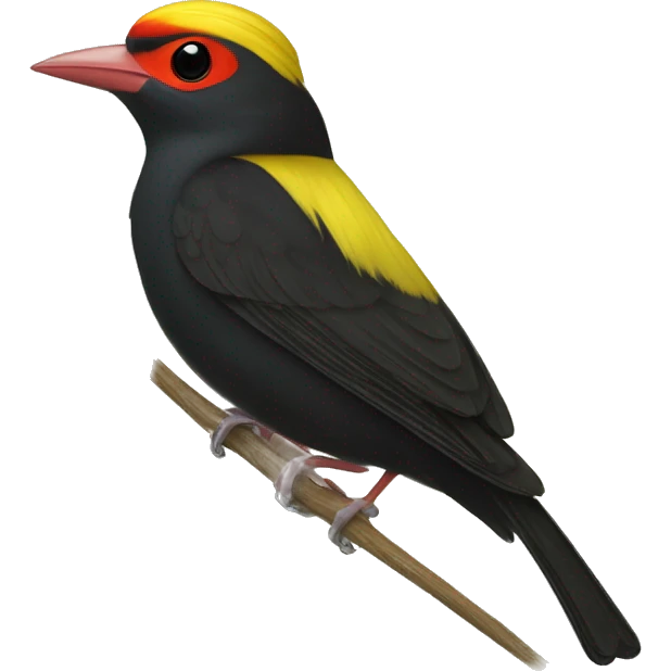 A wire-tailed manakin emoji