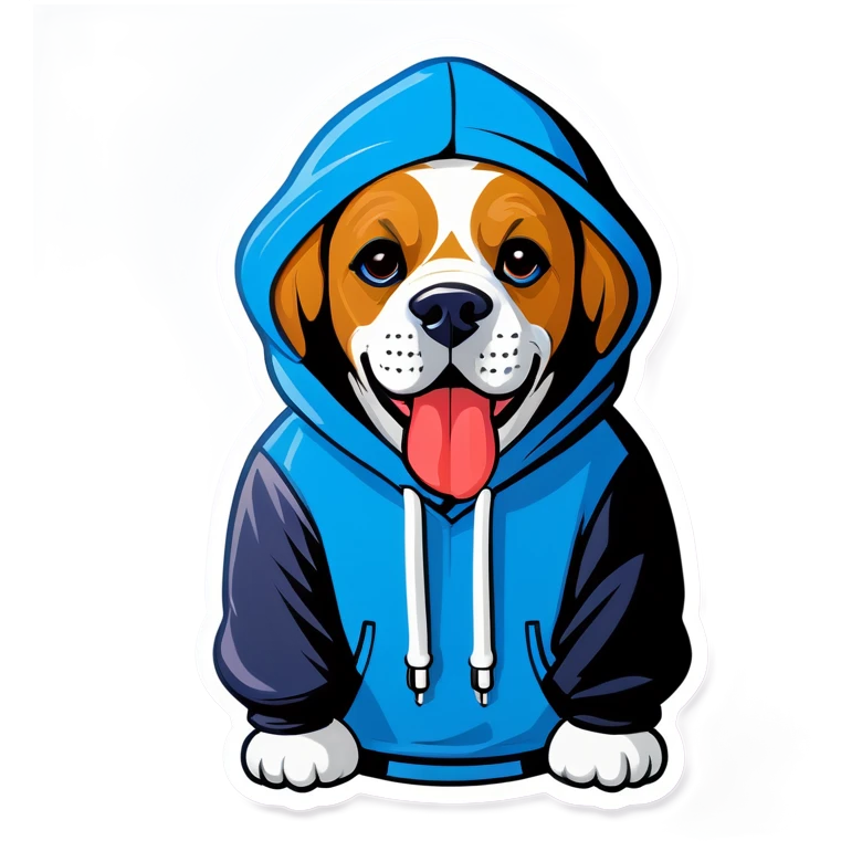 dog wearing a hodie emoji
