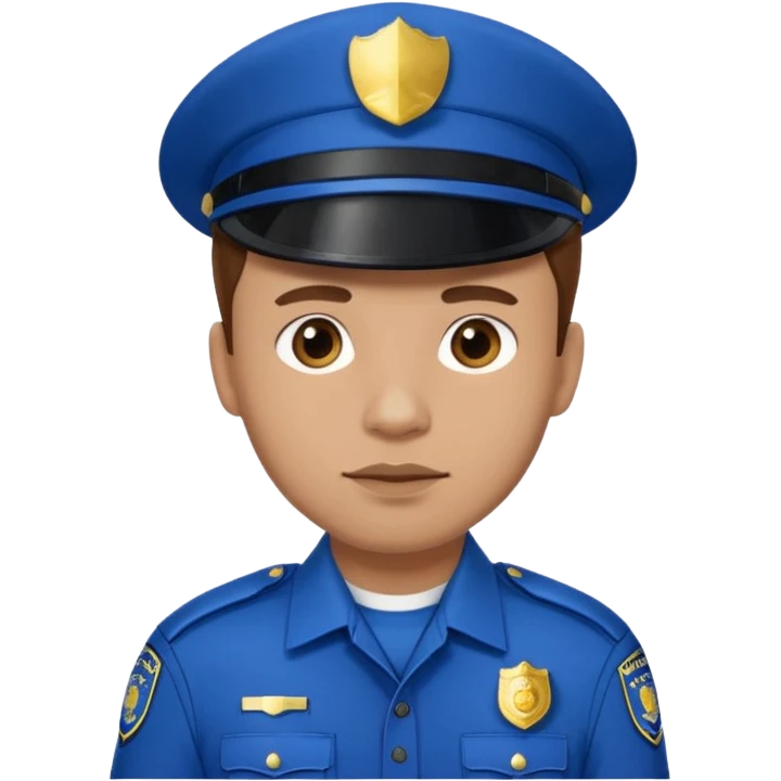 Police man wearing Blue uniform with hair emoji