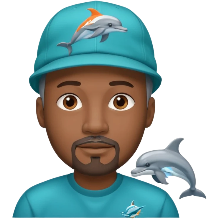 Black man with gray goatee wearing a Dolphins cap emoji