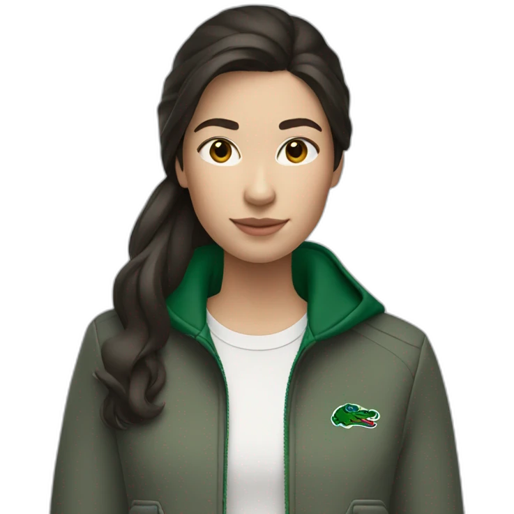 brunette girl with lacoste jacket emoji