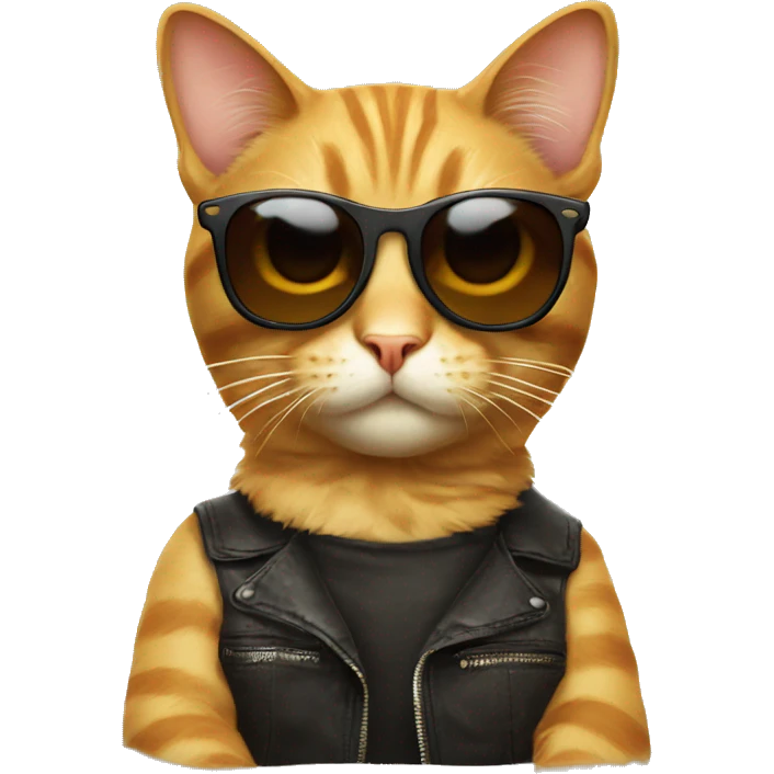 Cat with sunglasses very cool emoji