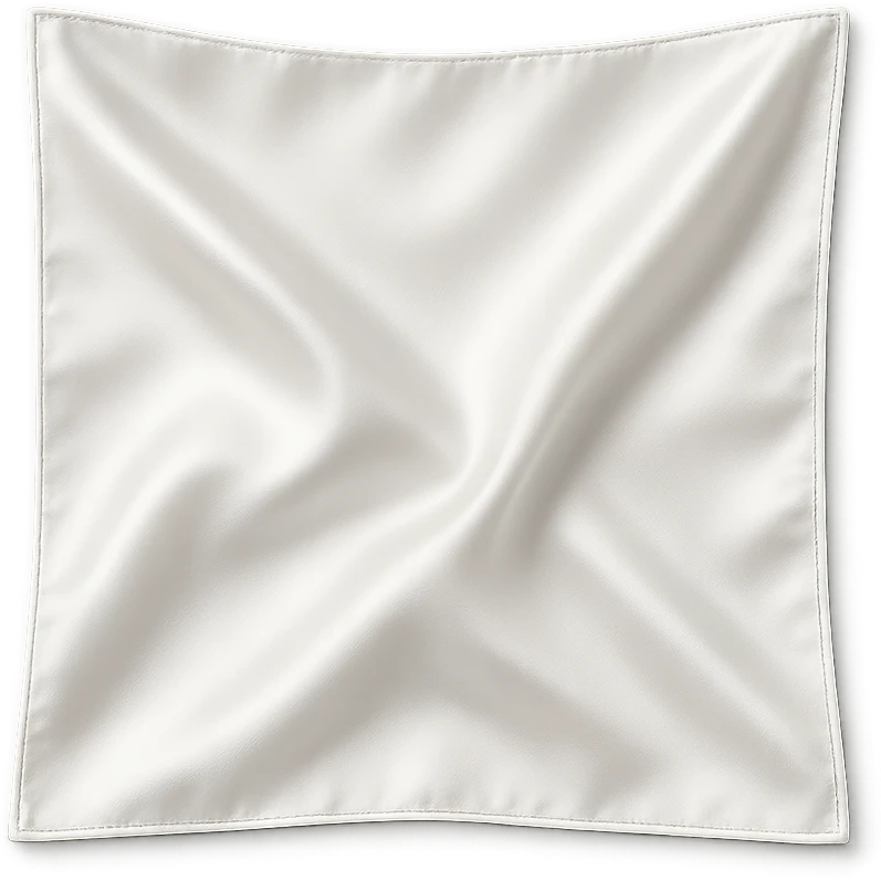 a white silk square, crisp edges, luxurious sheen, on a transparent background emoji