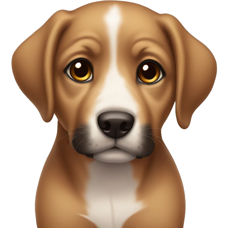 Puppy with dark brown eyes  emoji