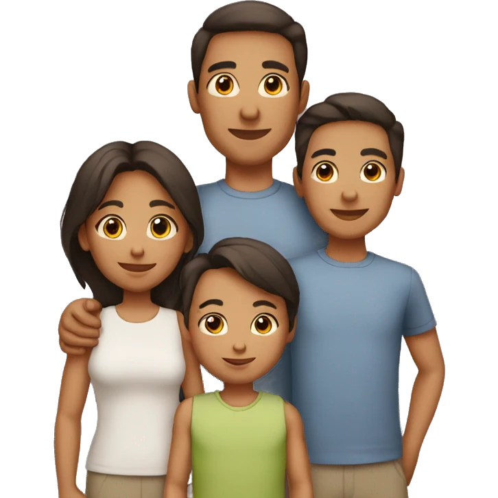 Family of 5 with three kids 2 male, 1 female emoji