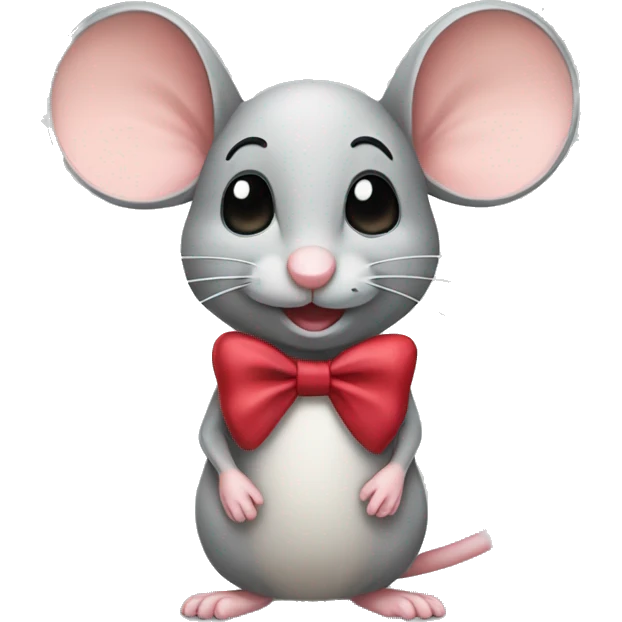 mouse wearing a bow emoji