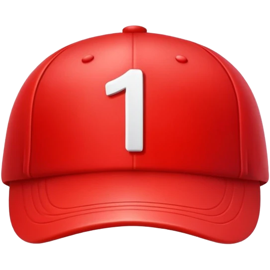 empty red cap with number “1” on it emoji