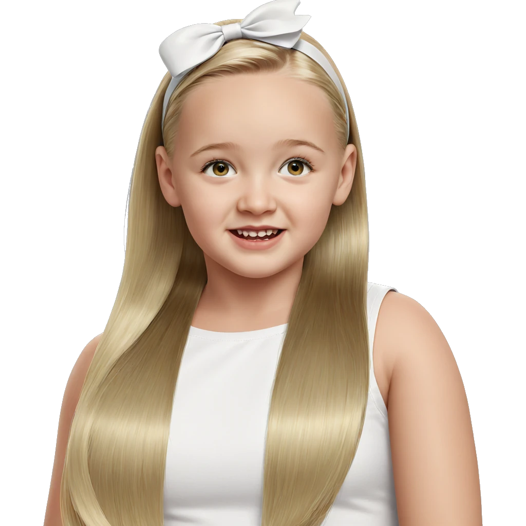 blonde girl with hair bow emoji