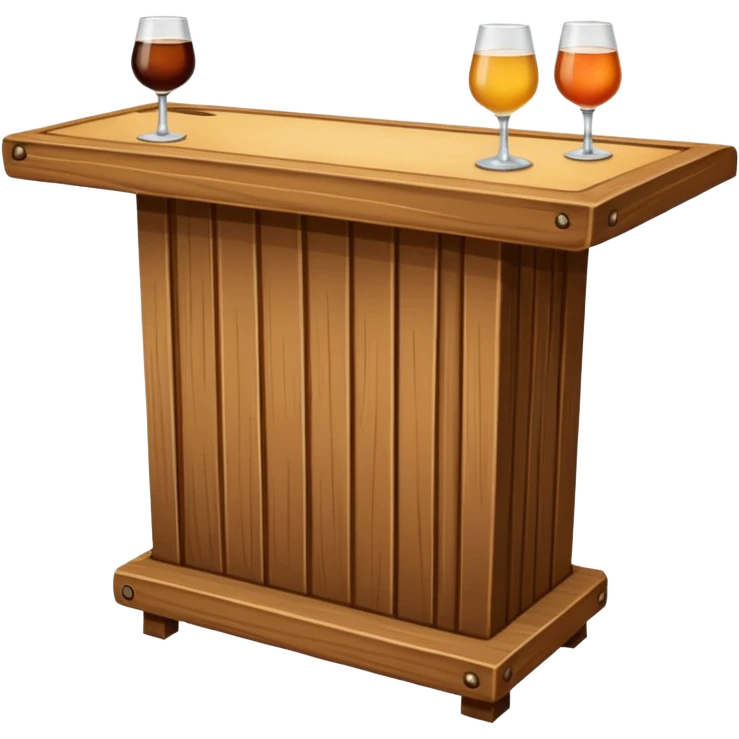 mesa alta tipo bar, de color madera natural emoji