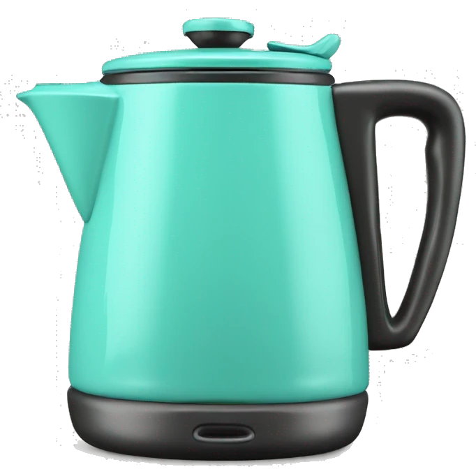Realistic isolated tiffany blue camping coffee pot emoji