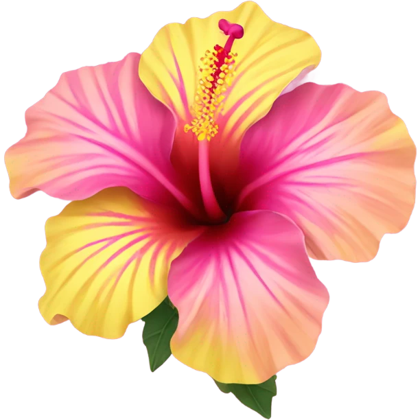 Pink and yellow hibiscus flower emoji