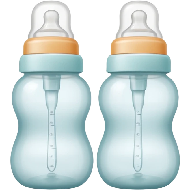 pair of soft silicone baby bottle nipples, rounded and wide-based, gentle curves, light neutral tones, smooth and clean, slightly translucent, soft lighting, subtle shadows, no bottle or packaging emoji