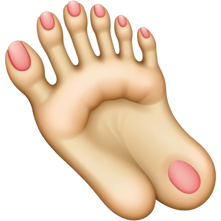 Footprint with a pentagon shaped big toe emoji