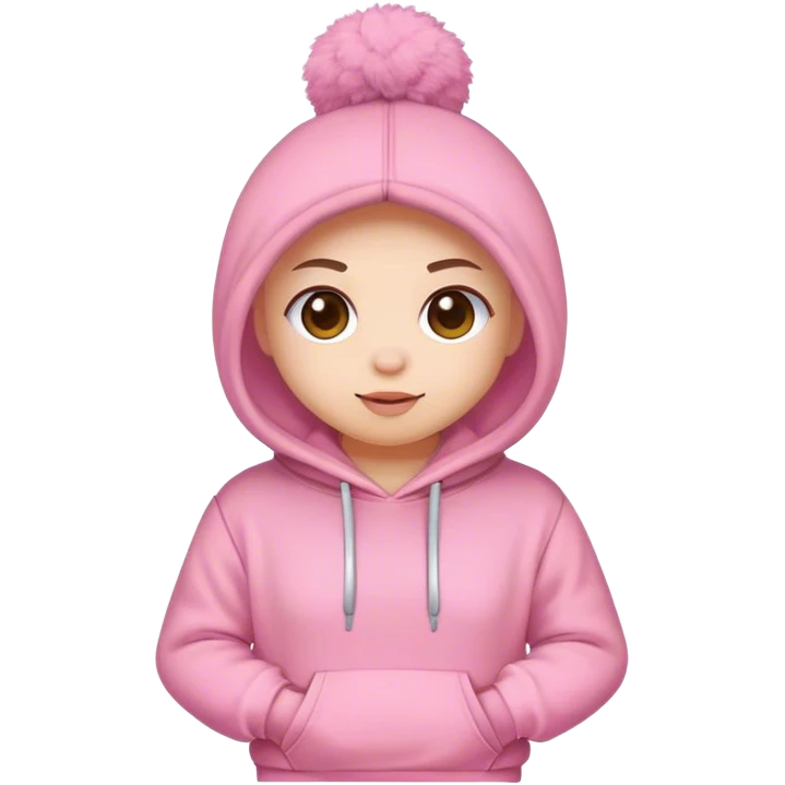 Pink Pom puff hoodie  emoji