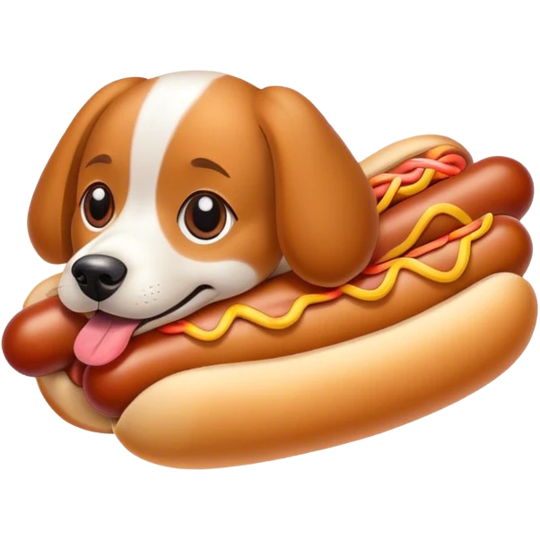 Hund mit Hotdog  emoji