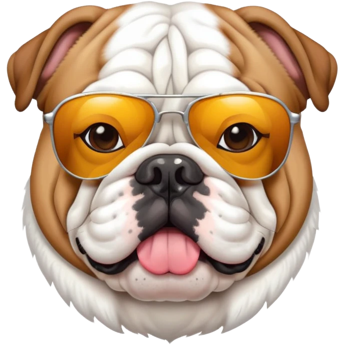All White English Bulldog, sunglasses emoji