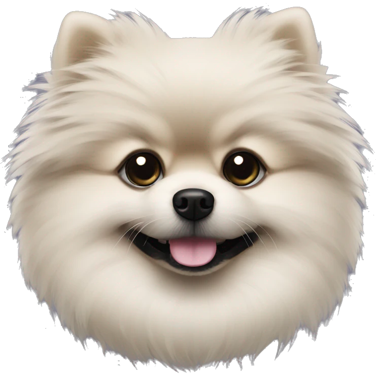black fluffy Pomeranian Spitz with black eyes emoji
