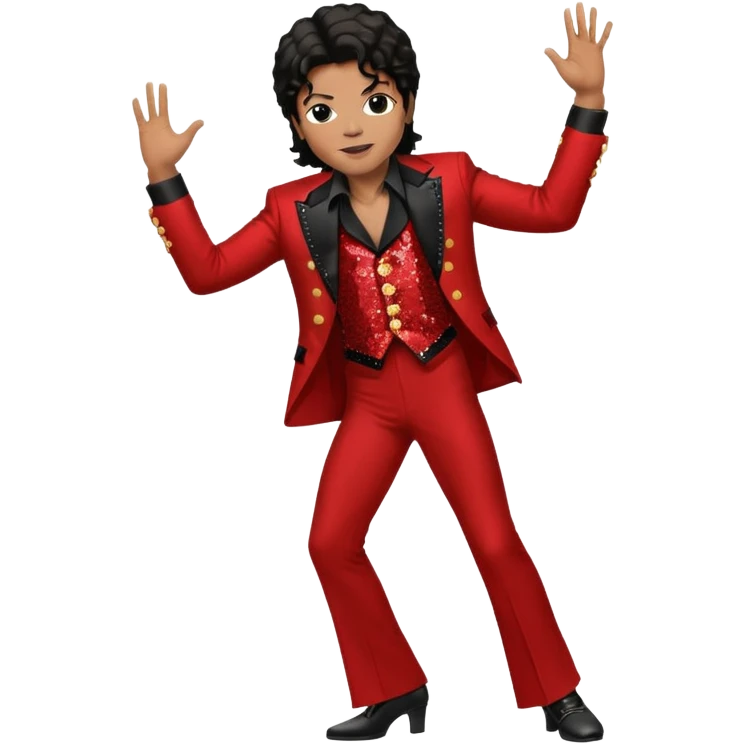 Maichel jackon bailando con un traje rojo y negro emoji