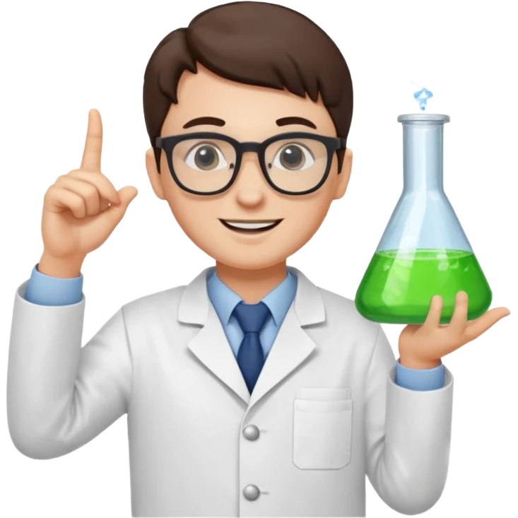 Nerd scientist emoji that with those 🤓👆🥼 that looks like an emoji not a bitmoji  emoji