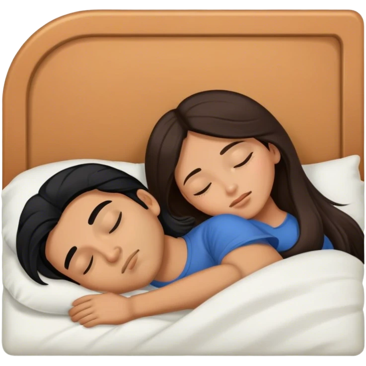 Caramel brown latino Guy with long black hair sleeping with brown hair Filipina emoji