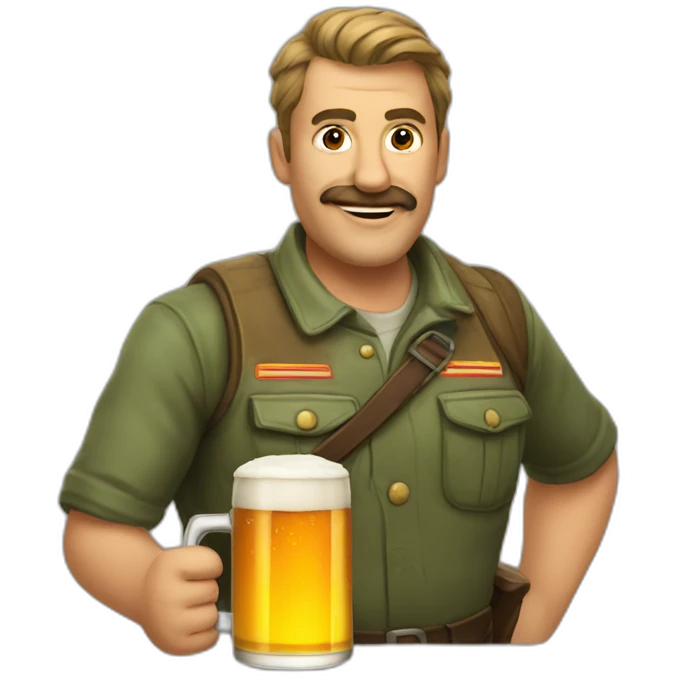 Staline with a beer emoji