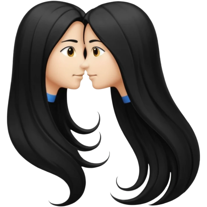 back view of long black hair emoji