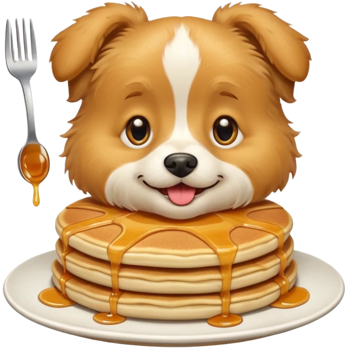 Dog eating pancakes emoji