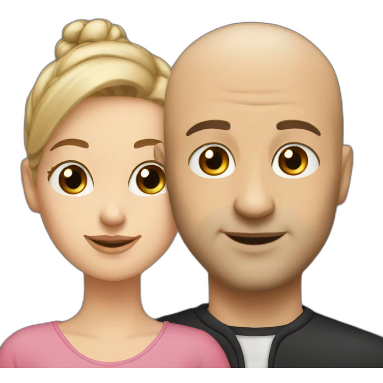 Bald man and his young wife emoji