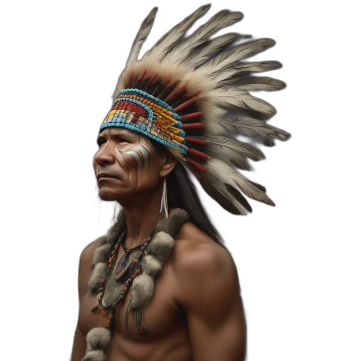 Aboriginal shaman against the backdrop of a thunderstorm emoji