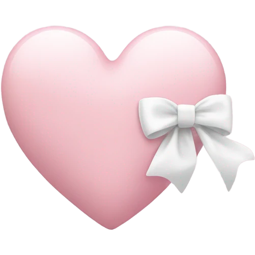 Pastel pink heart with white bow emoji
