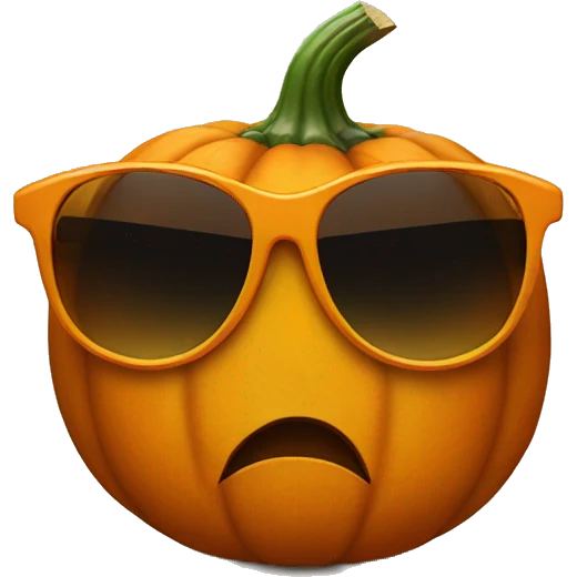 Pumpkin with sunglasses emoji