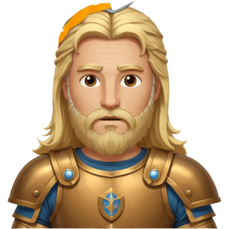 ancient greek warrior with long blonde hair and beard emoji